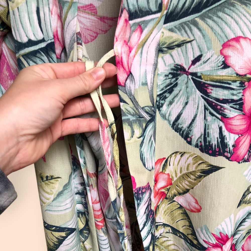 Lilac + London NEW Print Kimono Wrapper Robe Retro Botanical Women’s Plus 3X - Picture 9 of 15